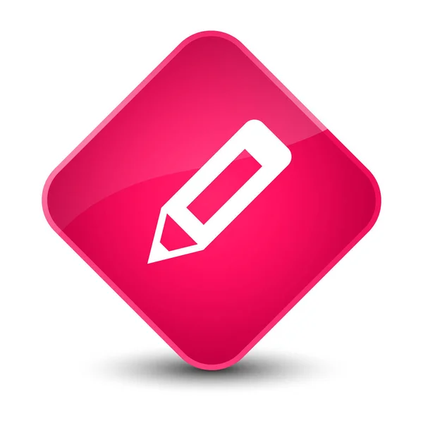 Icono de lápiz elegante botón de diamante rosa —  Fotos de Stock