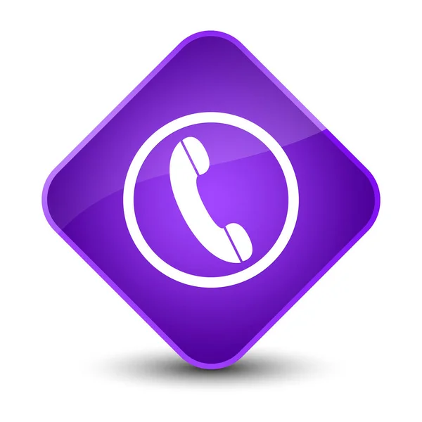 Phone icon elegant purple diamond button — Stock Photo, Image