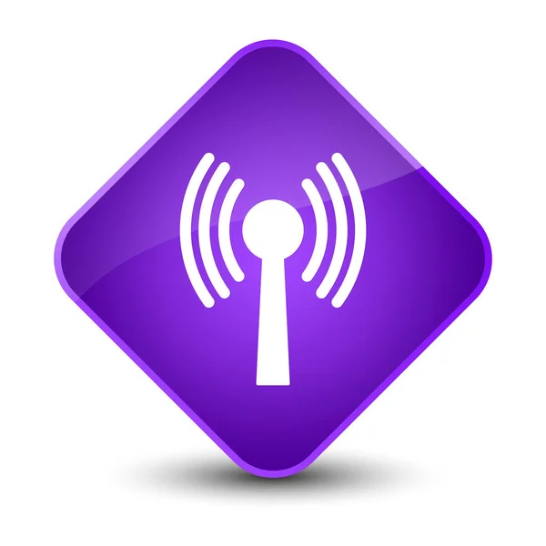 Wlan network icon elegant purple diamond button — Stock Photo, Image