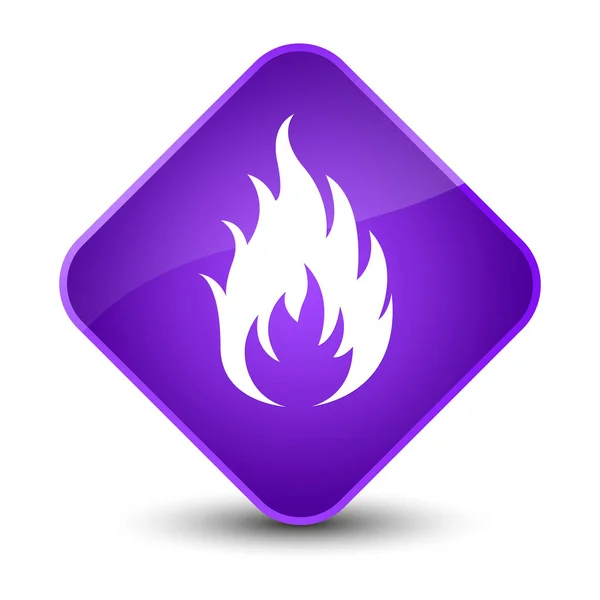 Ogień przycisk elegancki fioletowy diament ikona — Zdjęcie stockowe