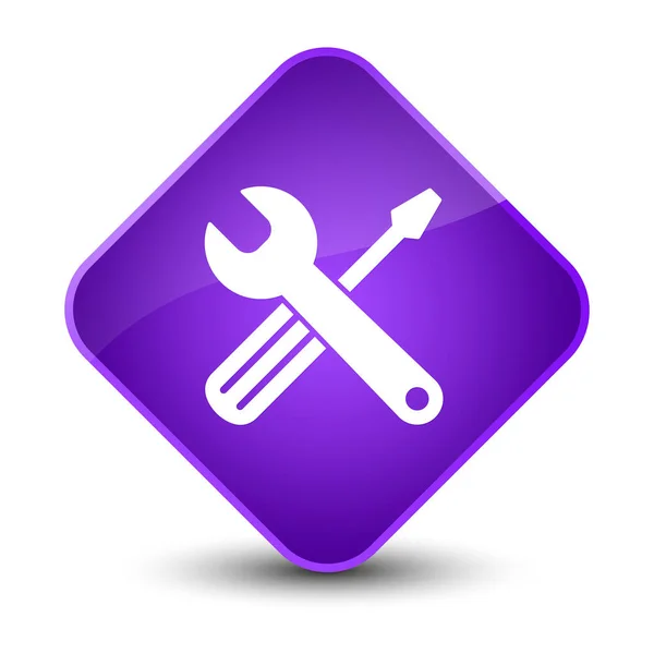 Outils icône élégant bouton diamant violet — Photo