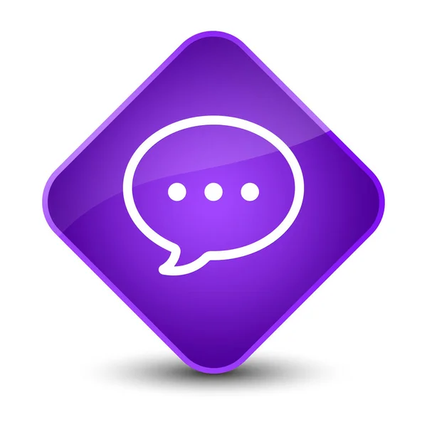 Talk bubble icon elegant purple diamond button — Stock Photo, Image