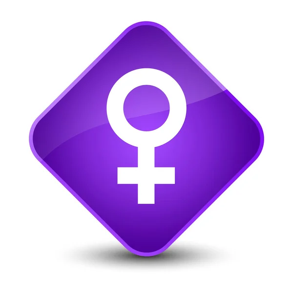 女性符号图标优雅的紫色菱形按钮 — 图库照片