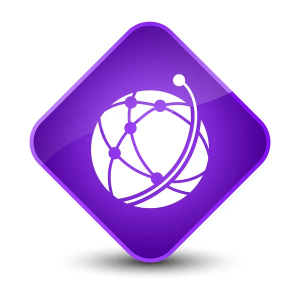 Глобальна піктограма мережі елегантна фіолетова алмазна кнопка — стокове фото
