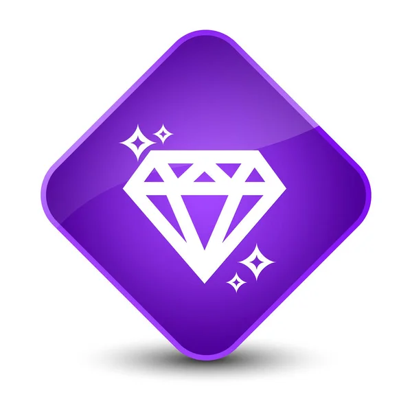 Ícone de diamante elegante botão de diamante roxo — Fotografia de Stock