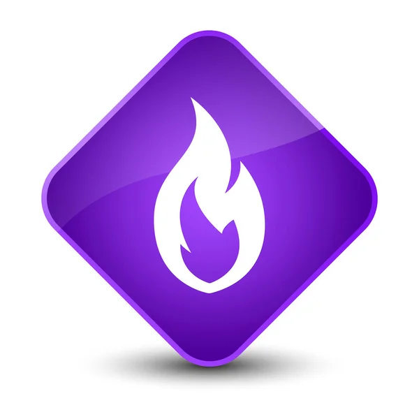 Icône de flamme de feu élégant bouton diamant violet — Photo