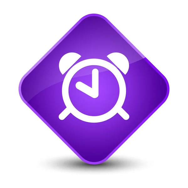 Alarm clock icon elegant purple diamond button — Stock Photo, Image