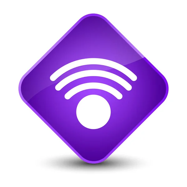 Tombol berlian ungu yang elegan ikon Wifi — Stok Foto