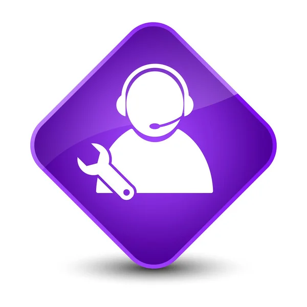 Tech support icon elegant purple diamond button — Stock Photo, Image