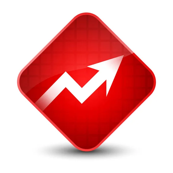 Ícone gráfico de negócios elegante botão de diamante vermelho — Fotografia de Stock