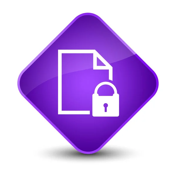 Иконка безопасного документа элегантная фиолетовая кнопка — стоковое фото