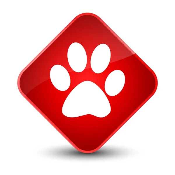 Animal footprint icon elegant red diamond button — Stock Photo, Image