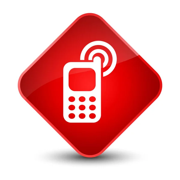 Cep telefonu zil simgesini zarif kırmızı elmas düğmesi — Stok fotoğraf