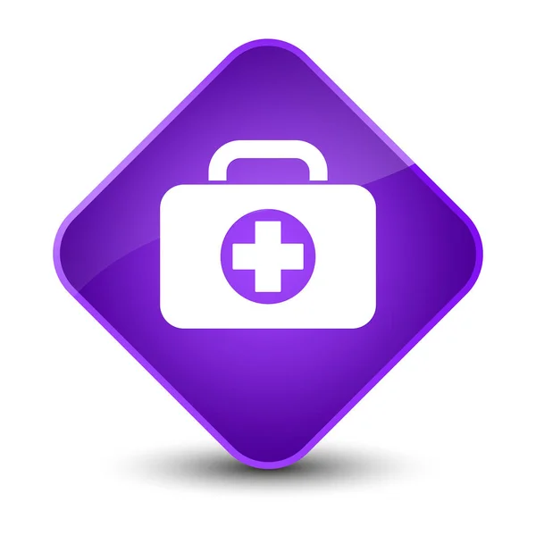 Botiquín de primeros auxilios icono del bolso elegante botón de diamante púrpura —  Fotos de Stock