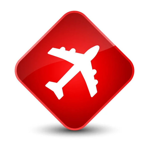 Elegante rode ruit knoop van het pictogram van vliegtuig — Stockfoto