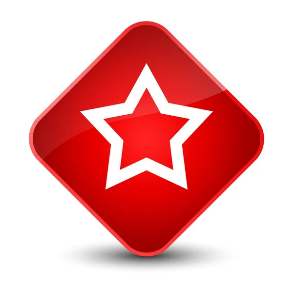 Ícone estrela elegante botão de diamante vermelho — Fotografia de Stock