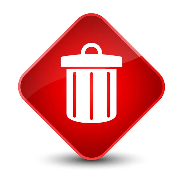 Recycle bin icon elegant red diamond button — Stock Photo, Image