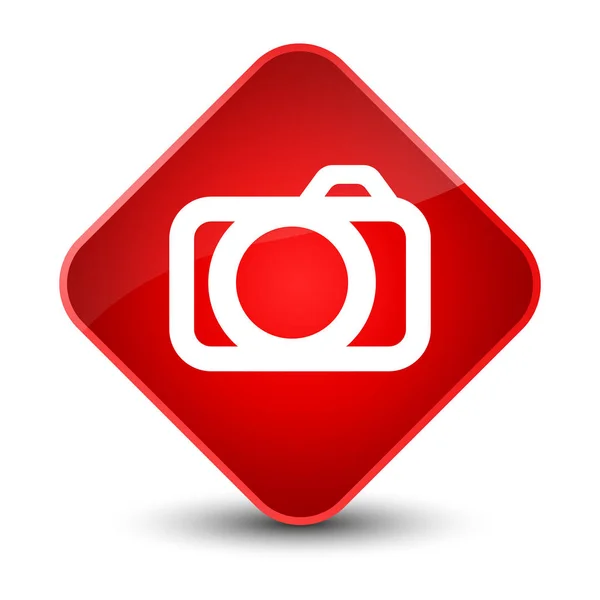 Elegante rode ruit knoop van het pictogram van camera — Stockfoto