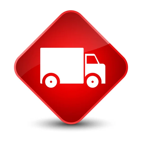 Значок вантажівки доставки елегантна червона алмазна кнопка — стокове фото
