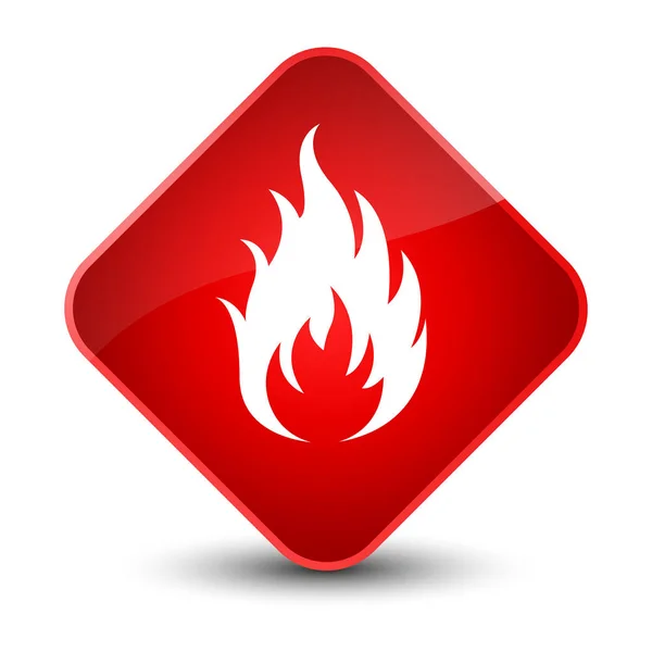 Fire icon elegant red diamond button — Stock Photo, Image