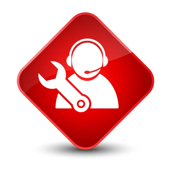 Tech support ikona elegancki czerwony diament przycisk — Zdjęcie stockowe
