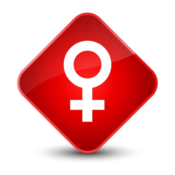 Icône signe féminin élégant bouton diamant rouge — Photo