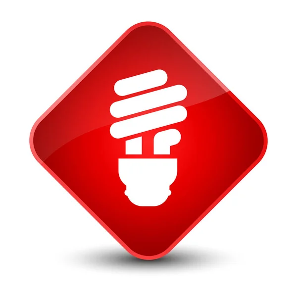 電球アイコン エレガントな赤いダイヤ ボタン — ストック写真