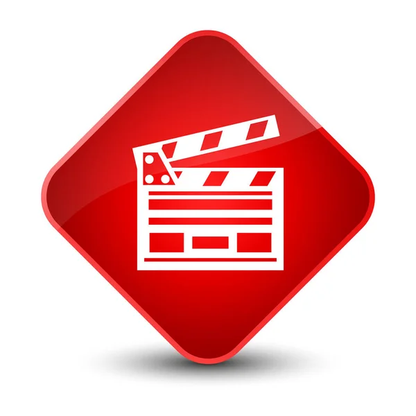 Ícone clipe de cinema elegante botão de diamante vermelho — Fotografia de Stock