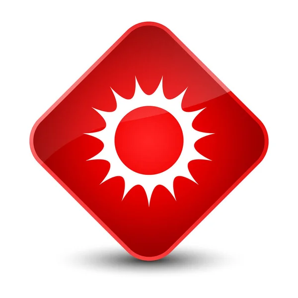 Sol ícone elegante botão de diamante vermelho — Fotografia de Stock