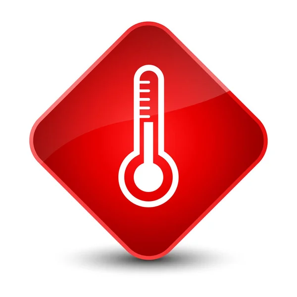 Ícone do termômetro elegante botão de diamante vermelho — Fotografia de Stock