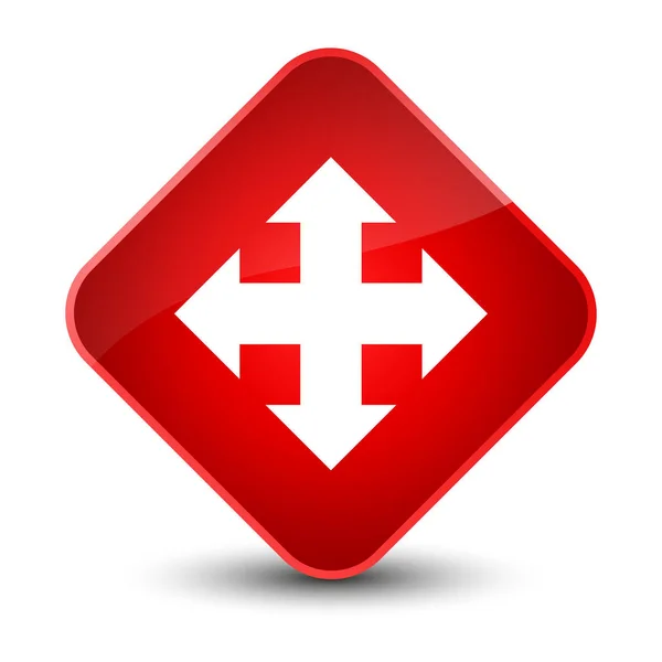 Verplaatsen van de knoop van het pictogram elegante rode ruit — Stockfoto