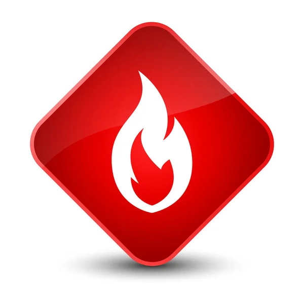 Icône de flamme de feu élégant bouton diamant rouge — Photo