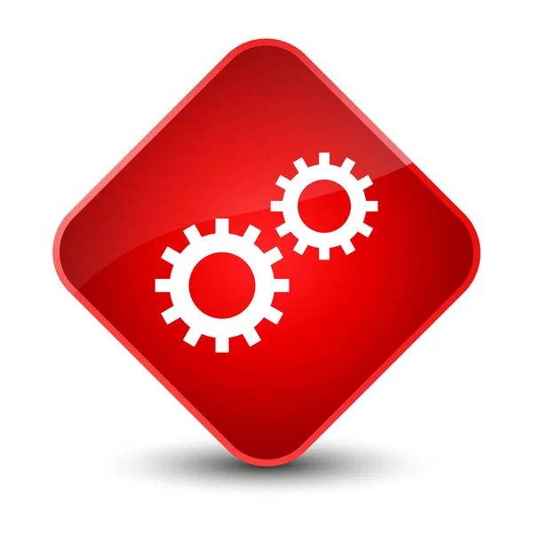 Process icon elegant red diamond button — Stock Photo, Image