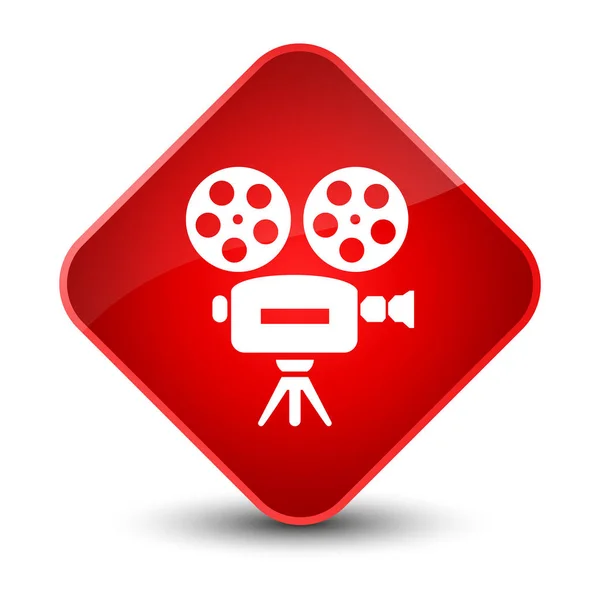 ビデオカメラのアイコン エレガントな赤いダイヤ ボタン — ストック写真