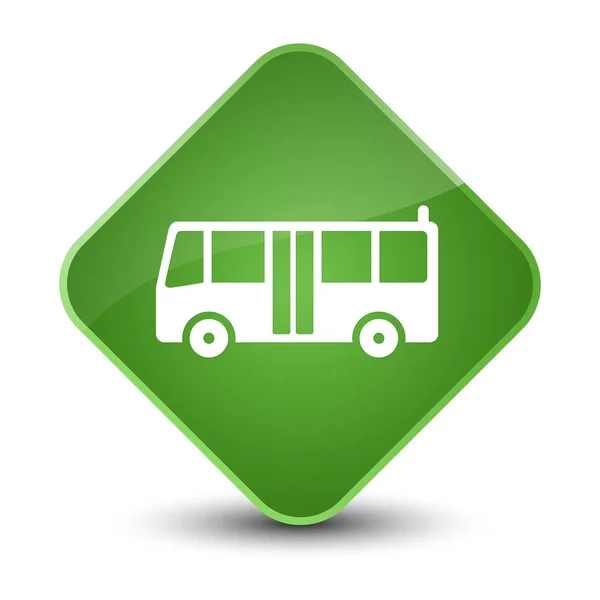 バスのアイコン エレガントな柔らかい緑色のひし形ボタン — ストック写真