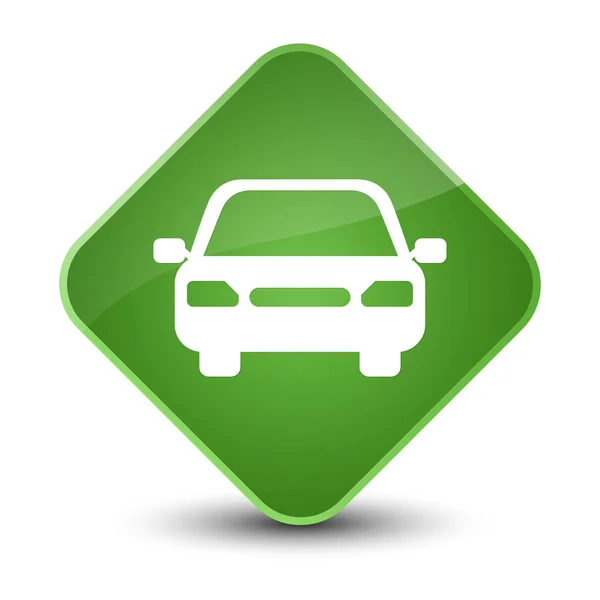 Przycisku elegancki miękki zielony diament ikona samochodu — Zdjęcie stockowe