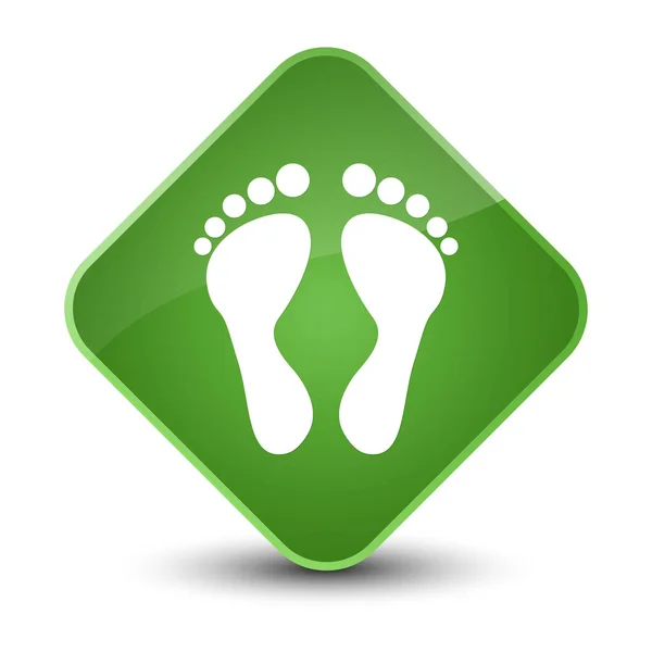 Elegante zachte groene diamant knoop van het pictogram van voetafdruk — Stockfoto