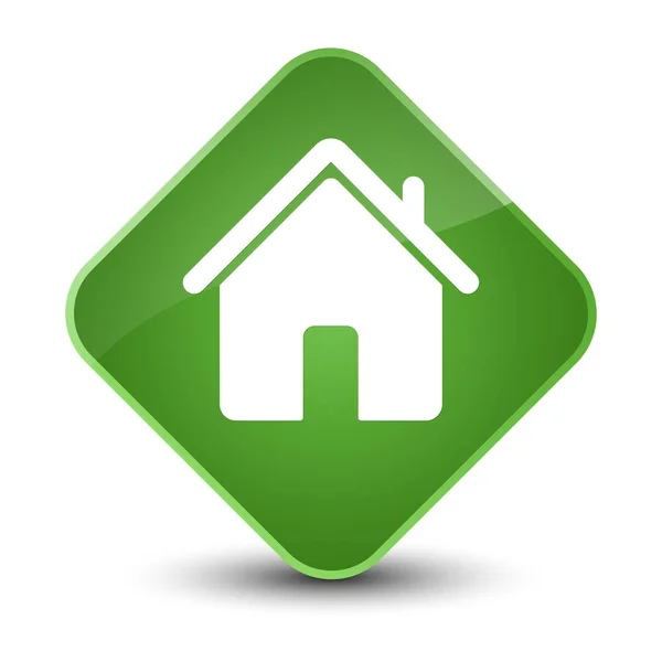 Home icon elegant soft green diamond button — Stock Photo, Image