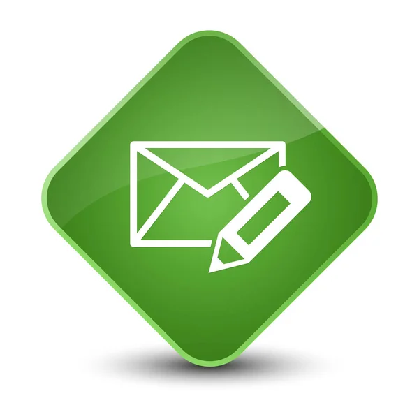 Editar icono de correo electrónico elegante botón de diamante verde suave —  Fotos de Stock