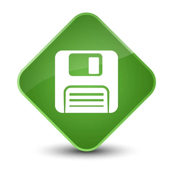 Floppy disk icon elegant soft green diamond button — Stock Photo, Image