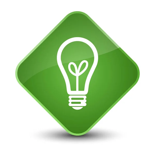 Bulb icon elegant soft green diamond button — Stock Photo, Image