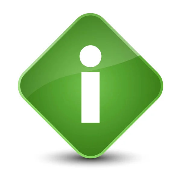 Info icon elegant soft green diamond button — Stock Photo, Image