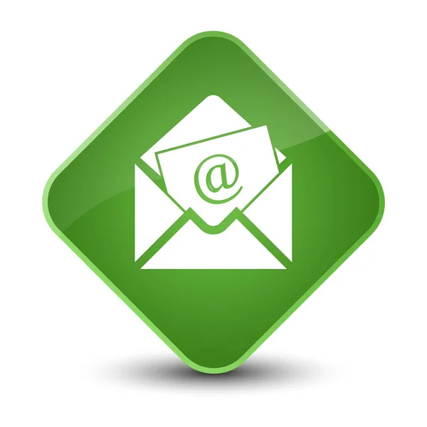 Nyhetsbrev e-ikonen elegant mjuk grön diamant knapp — Stockfoto
