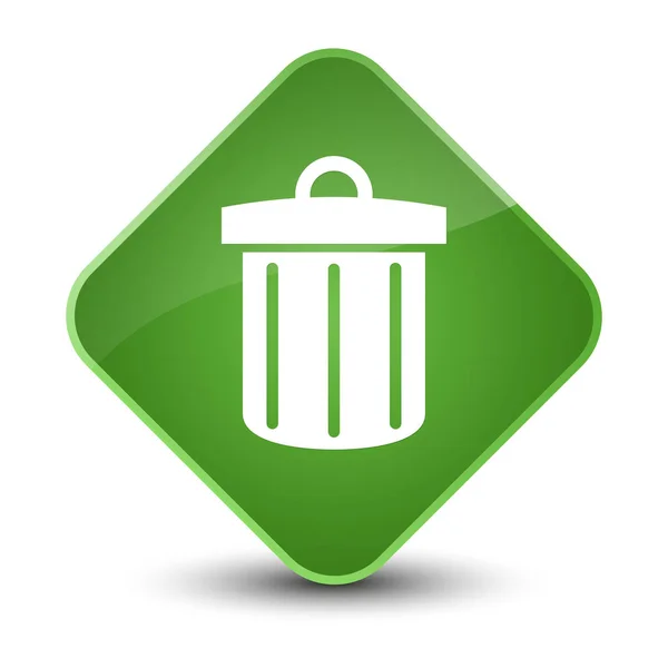 Recycleren bin pictogram elegante zachte groene diamant knop — Stockfoto