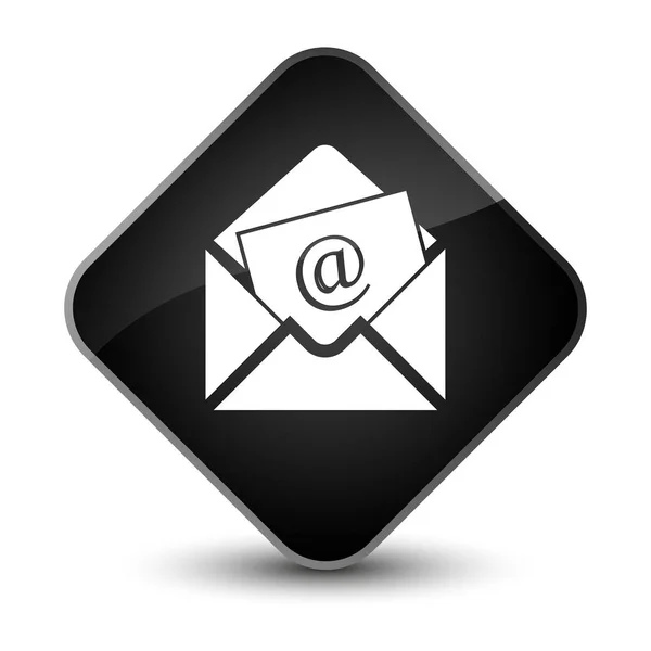 Newsletter email icon elegant black diamond button — Stock Photo, Image