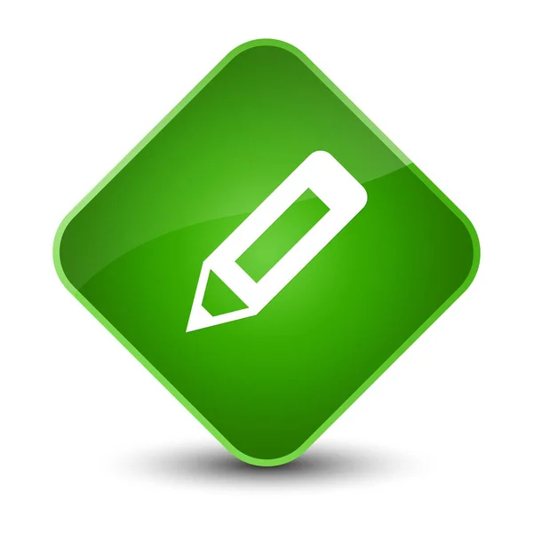Pencil icon elegant green diamond button — Stock Photo, Image