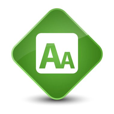 Yazı tipi boyutu kutusunu simge zarif yumuşak yeşil elmas düğmesi