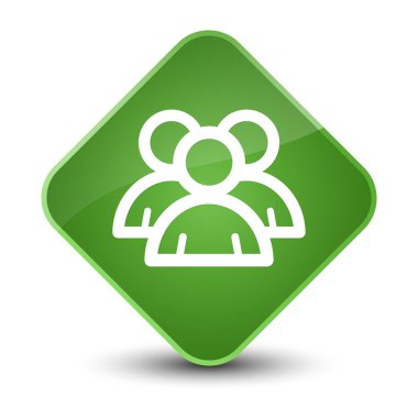 Grup simgesi zarif yumuşak yeşil elmas düğmesini