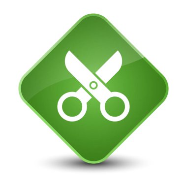 Makas kutsal kişilerin resmi zarif yumuşak yeşil elmas düğme