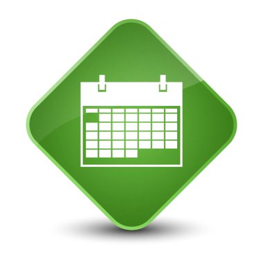 Takvim simgesini zarif yumuşak yeşil elmas düğmesini